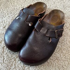 Birkenstock Dark Brown Leather Clog